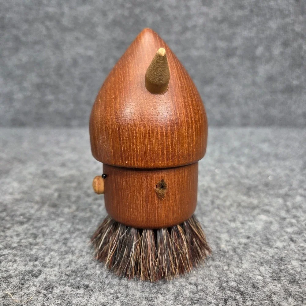 Vintage MCM Teak Wood Scandinavian Danish Viking Brush For Clothes Shoes Etc